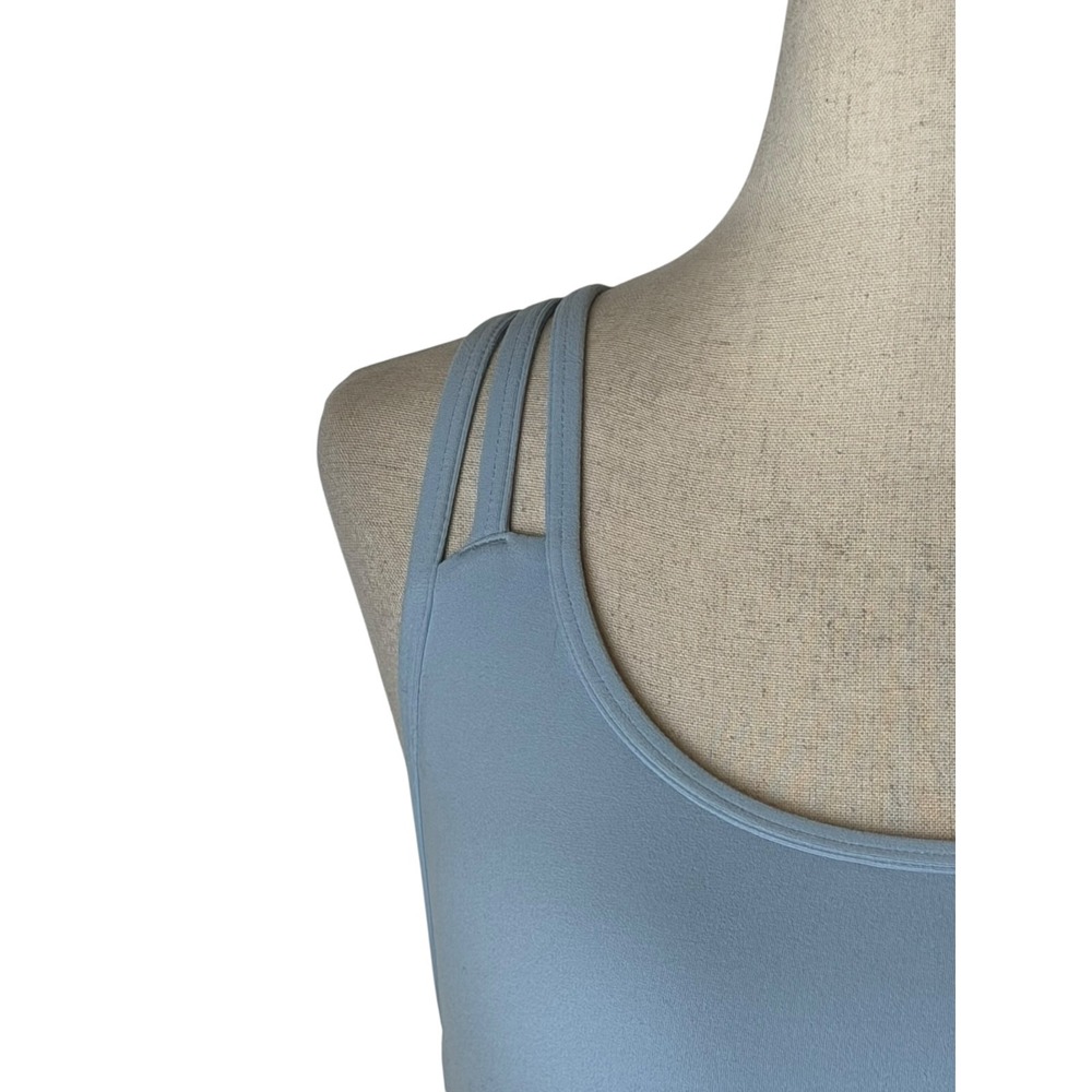 Athleta Sports Bra Women Small Blue Strappy Lattice Back Yoga Running Athleisure - Picture 4 of 12